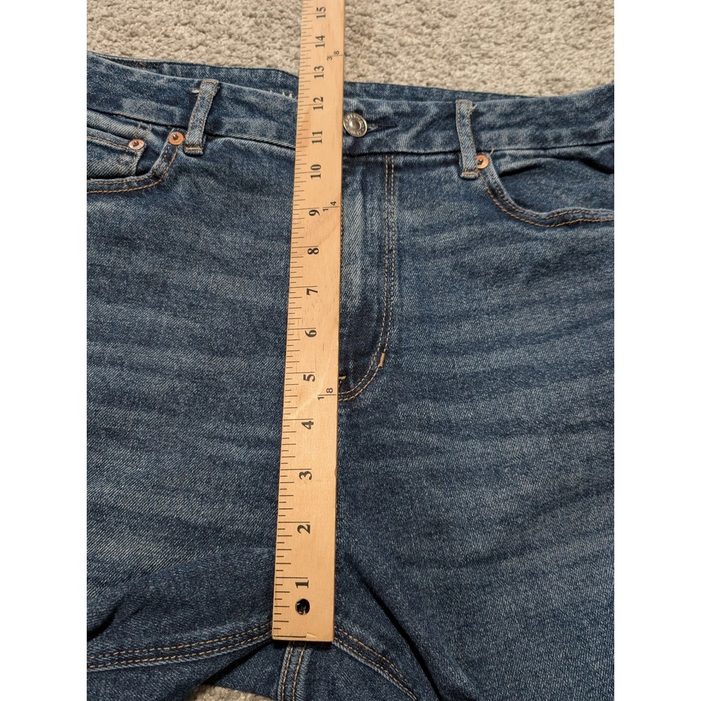American Eagle Jeans Womens 10 Blue Wide Leg High Rise Baggy Dark Wash Denim - Picture 4 of 9